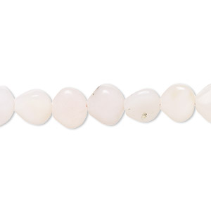 Bead, pink opal (natural), light to medium, 8x7mm-9x8mm hand-cut puffed teardrop with 0.4-1.4mm hole, B- grade, Mohs hardness 5 to 6-1/2. Sold per 8-inch strand, approximately 25 beads.