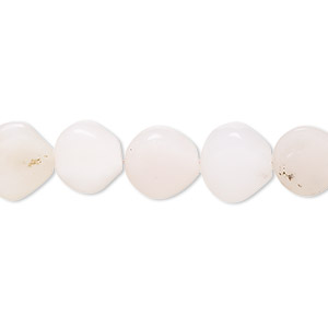 Bead, pink opal (natural), light to medium, 10x9mm-11x10mm hand-cut puffed teardrop with 0.4-1.4mm hole, B- grade, Mohs hardness 5 to 6-1/2. Sold per 8-inch strand, approximately 20 beads.