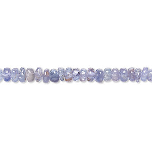 Bead, tanzanite (heated), 4x2mm-4x3mm hand-cut rondelle, B grade, Mohs hardness 6 to 7. Sold per 8-inch strand, approximately 90 beads.