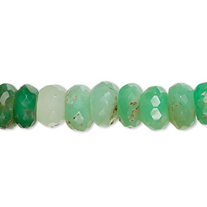 10x6mm Natural Green Chrysoprase Faceted Rondelle Beads 30 
