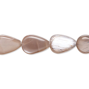 Bead, coffee moonstone (natural), 11x9mm-15x11mm hand-cut puffed teardrop with 0.4-1.4mm hole, B grade, Mohs hardness 6 to 6-1/2. Sold per 7-inch strand, approximately 15 beads.