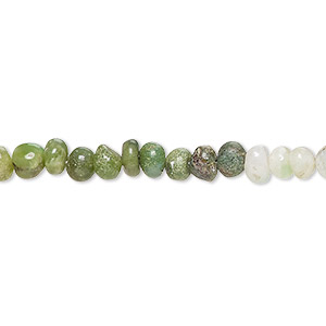 Bead, chrysoprase (natural), 5x2mm-6x4mm hand-cut rondelle with 0.4-1.4mm hole, C- grade, Mohs hardness 6-1/2 to 7. Sold per 14-inch strand.