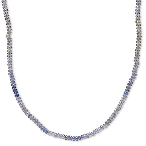 Bead, tanzanite (heated), 4x2mm-5x4mm hand-cut rondelle with set pattern and 0.4-1.4mm hole, B grade, Mohs hardness 6 to 7. Sold per 14-inch strand, approximately 130 beads.