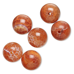 Bead, red agate (dyed / heated), 8mm round. B grade, Mohs hardness 6-1/2 to  7. Sold per pkg of 10. - Fire Mountain Gems and Beads