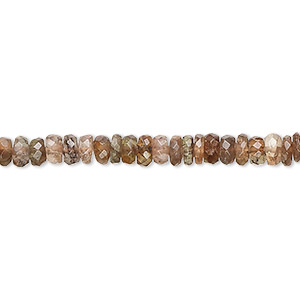Bead, andalusite (natural), 4x2mm-5x3mm hand-cut faceted rondelle with 0.4-1.4mm hole, B grade, Mohs hardness 7 to 7-1/2. Sold per 13-inch strand, approximately 110 beads.