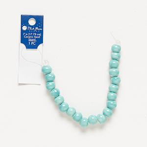 Bead, porcelain, turquoise blue, 11x8mm-12x9mm rondelle with 2.5-3mm hole. Sold per 7-inch strand.