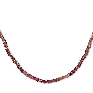 Bead, pink tourmaline (natural), shaded light to dark, 3x2mm-4x3mm hand-cut faceted rondelle with 0.4-1mm hole, C+ grade, Mohs hardness 7 to 7-1/2. Sold per 13-inch strand, approximately 170 beads.