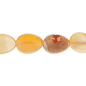 Bead, mother-of-pearl shell (dyed), orange AB, 13x10mm-14x10mm flat teardrop with 0.6-0.8mm hole, Mohs hardness 3-1/2. Sold per 15-inch strand.