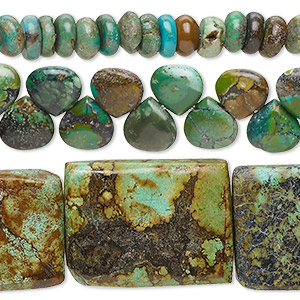 Bead mix, turquoise (dyed / stabilized), mixed colors, 6x2mm-28x21mm top- and center-drilled mixed shapes with 0.8-1.1mm hole, C- grade, Mohs hardness 5 to 6. Sold per pkg of (3) 15-inch strands.