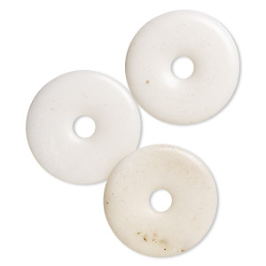 Focal mix, white marble (natural), 49-52mm donut, B grade, Mohs hardness 3. Sold per pkg of 3.