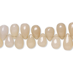 Bead, peach and purple chalcedony (dyed), light, 9x6mm-10x7mm hand-cut top-drilled teardrop with 0.4-1.4mm hole, C- grade, Mohs hardness 6-1/2 to 7. Sold per 8-inch strand.