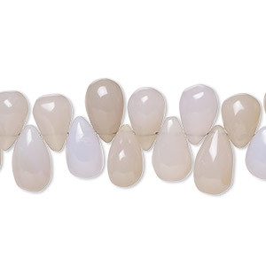 Bead, peach and purple chalcedony (dyed), light, 11x7mm-13x8mm hand-cut top-drilled teardrop with 0.4-1.4mm hole, C- grade, Mohs hardness 6-1/2 to 7. Sold per 8-inch strand.