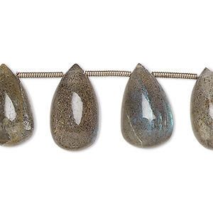 Bead, labradorite (natural), 16x10mm-21x14mm hand-cut top-drilled teardrop, B- grade, Mohs hardness 6 to 6-1/2. Sold per pkg of 15.