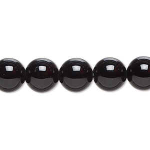 Bead, black onyx (dyed), 9-10mm round, C grade, Mohs hardness 6-1/2 to 7. Sold per 15-inch strand.