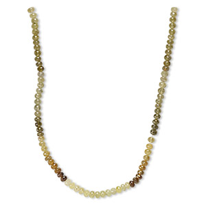 Bead, grossularite garnet (natural), 5x3mm-7x5mm hand-cut tumbled faceted rondelle, B grade, Mohs hardness 6-1/2 to 7-1/2. Sold per 14-inch strand, approximately 80 beads.