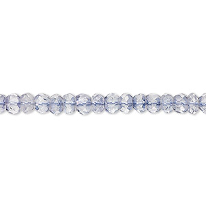 Bead, quartz crystal (coated), blue-violet, 4x2mm-5x4mm hand-cut faceted rondelle, B grade, Mohs hardness 7. Sold per 13-inch strand, approximately 120 beads.