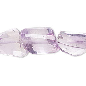 Bead, amethyst (natural), 14x12mm-25x16mm hand-cut faceted freeform, B- grade, Mohs hardness 7. Sold per 8-inch strand, approximately 10 beads.