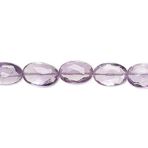 Bead, amethyst (natural), 9x7mm-13x9mm hand-cut faceted puffed oval, B grade, Mohs hardness 7. Sold per 8-inch strand, approximately 20 beads.