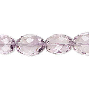 Bead, lavender amethyst (natural), 13x10m-17x12mm hand-cut faceted oval, B grade, Mohs hardness 7. Sold per 8-inch strand, approximately 15 beads.