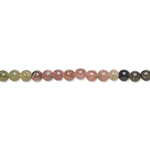 Bead, multi-tourmaline (natural), 3-3.5mm hand-cut round, C grade, Mohs hardness 7 to 7-1/2. Sold per 15-inch strand.