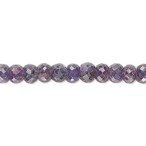 Bead, blue sapphire (dyed), dark, 5x3mm-7x5mm hand-cut faceted rondelle, C grade, Mohs hardness 9. Sold per 14-inch strand, approximately 90 beads.