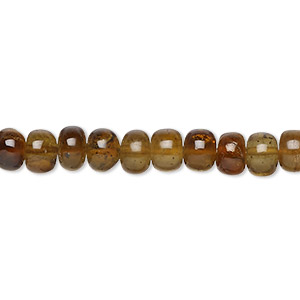 Bead, brown tourmaline (natural), 6x4mm-7x5mm hand-cut rondelle, C grade, Mohs hardness 7 to 7-1/2. Sold per 14-inch strand.