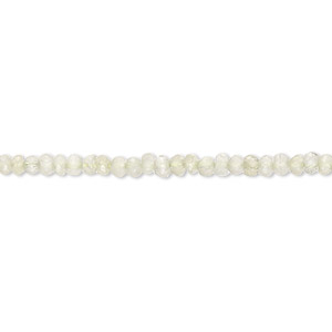 Bead, prehnite (natural), 2x1mm-3x2mm hand-cut faceted rondelle, B grade, Mohs hardness 6 to 6-1/2. Sold per 14-inch strand, approximately 170 beads.