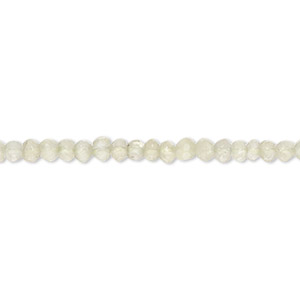 Bead, prehnite (natural), 3x2mm-4x3mm hand-cut faceted rondelle, B grade, Mohs hardness 6 to 6-1/2. Sold per 14-inch strand, approximately 140 beads.