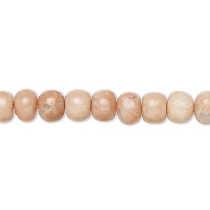Bead, sunstone (natural), 6x4mm-7x6mm hand-cut rondelle, F grade, Mohs hardness 6-1/2 to 7. Sold per 14-inch strand.