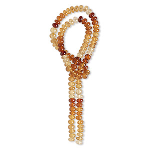 Bead, hessonite garnet (natural), shaded, 6x3mm-6x5mm hand-cut rondelle, B grade, Mohs hardness 7 to 7-1/2. Sold per 15-1/2&quot; to 16&quot; strand.