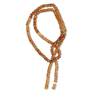 Bead, hessonite garnet (natural), shaded, 4x2mm-4x3mm hand-cut faceted rondelle, B+ grade, Mohs hardness 7 to 7-1/2. Sold per 14-inch strand, approximately 170 beads.