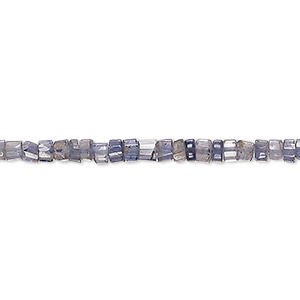 Bead, iolite (natural), 3x1mm-4x3mm hand-cut faceted heishi, B grade, Mohs hardness 7 to 7-1/2. Sold per 14-inch strand, approximately 170 beads.