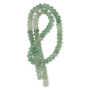 Bead, green aventurine (natural), shaded, 6x3mm-8x6mm hand-cut rondelle, B grade, Mohs hardness 7. Sold per 13-inch strand.