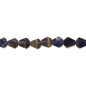 Bead, iolite (natural), 5-6mm hand-cut faceted teardrop, B- grade, Mohs hardness 7 to 7-1/2. Sold per 15-inch strand, approximately 70 beads.