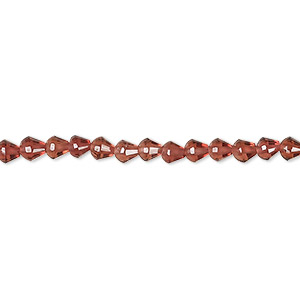 Bead, garnet (natural), 3x2mm-5x3mm hand-cut faceted cone, B+ grade, Mohs hardness 7 to 7-1/2. Sold per 15-inch strand, approximately 100 beads.