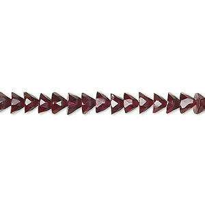 Bead, rhodolite garnet (natural), 4x3mm-5x3mm hand-cut faceted cone, B+ grade, Mohs hardness 7 to 7-1/2. Sold per 14-inch strand, approximately 120 beads.