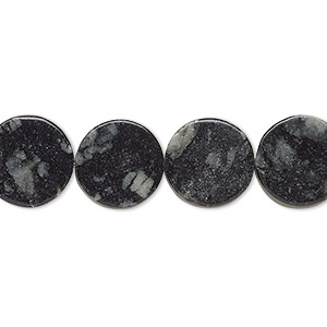 Bead, Picasso serpentine (natural), 12mm flat round, B- grade, Mohs hardness 2-1/2 to 6. Sold per 15-inch strand.