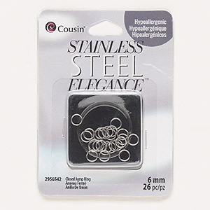 Soldered Closed Jump Rings Stainless Steel Silver Colored
