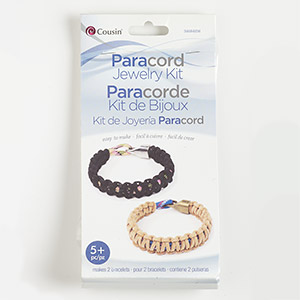 Paracord bracelet kit, nylon / suede / antique silver- / antique brass finished brass, tan and black. Sold per set.