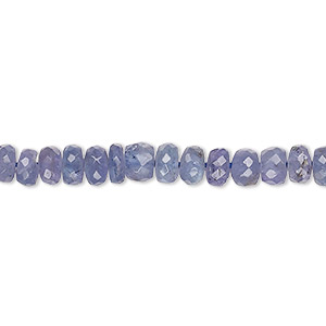 Bead, tanzanite (heated), 5x2mm-6x3mm hand-cut faceted rondelle, B grade, Mohs hardness 6-7. Sold per 14-inch strand, approximately 125 beads.