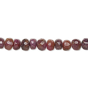 Bead, multi-sapphire (natural), 5x4mm-6x5mm hand-cut rondelle, C+ grade, Mohs hardness 9. Sold per 14-inch strand, approximately 75 beads.