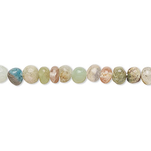 Bead, multi-gemstone (natural / dyed / heated), hand-cut small pebble, Mohs hardness 3-7. Sold per 14-inch strand, approximately 85 beads.