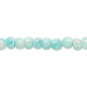 Bead, amazonite (natural), 6x3mm-7x5mm hand-cut rondelle, B+ grade, Mohs hardness 6 to 6-1/2. Sold per 14-inch strand, approximately 75 beads.