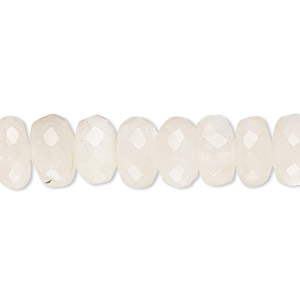 Bead, multi-moonstone (natural), light, 9x5mm-11x7mm hand-cut faceted rondelle, B grade, Mohs hardness 6 to 6-1/2. Sold per 14-inch strand, approximately 60 beads.