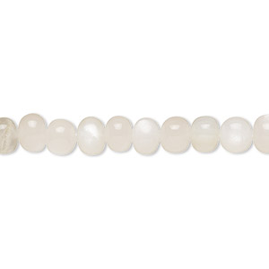 Bead, peach moonstone / grey moonstone / white moonstone (natural), light, 6x4mm-7x5mm hand-cut rondelle, C grade, Mohs hardness 6 to 6-1/2. Sold per 14-inch strand, approximately 70 beads.