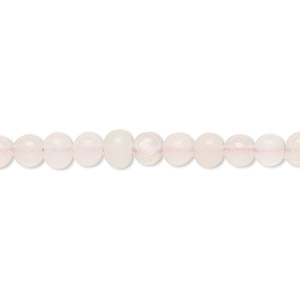 Bead, rose quartz (natural), light to medium, 4x3mm-5x4mm hand-cut rondelle and 4-5mm round, C- grade, Mohs hardness 7. Sold per 14-inch strand, approximately 80 beads.