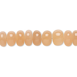 Bead, peach moonstone (natural), 8x4mm-9x7mm hand-cut rondelle, B+ grade, Mohs hardness 6 to 6-1/2. Sold per 8-inch strand, approximately 40 beads.