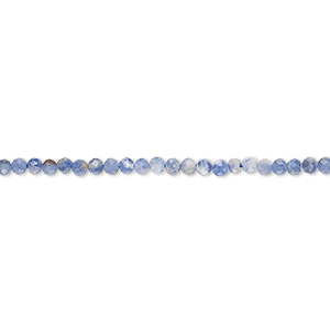 Bead, sodalite (natural), 2mm hand-cut faceted round, B grade, Mohs hardness 5-6. Sold per 12-inch strand, approximately 150 beads.