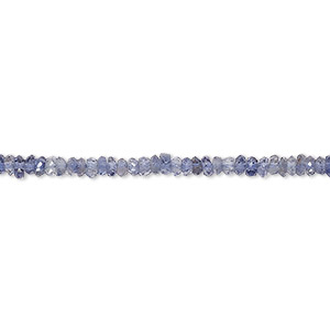 Bead, iolite (natural), 3x1mm hand-cut faceted rondelle and saucer, C grade, Mohs hardness 7 to 7-1/2. Sold per 13-inch strand, approximately 190 beads.