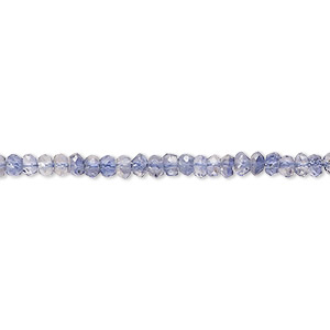 Bead, iolite (natural), medium to dark, 4x2mm hand-cut faceted rondelle and 4x2mm faceted saucer, B grade, Mohs hardness 7 to 7-1/2. Sold per 13-inch strand, approximately 150 beads.